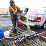 Adak - Grouting equipment and materials had to be flown in and mixed  at site.